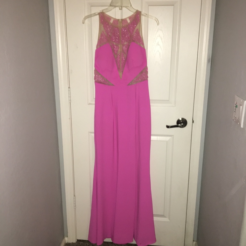 Very fun and vibrant hot pink prom dress!